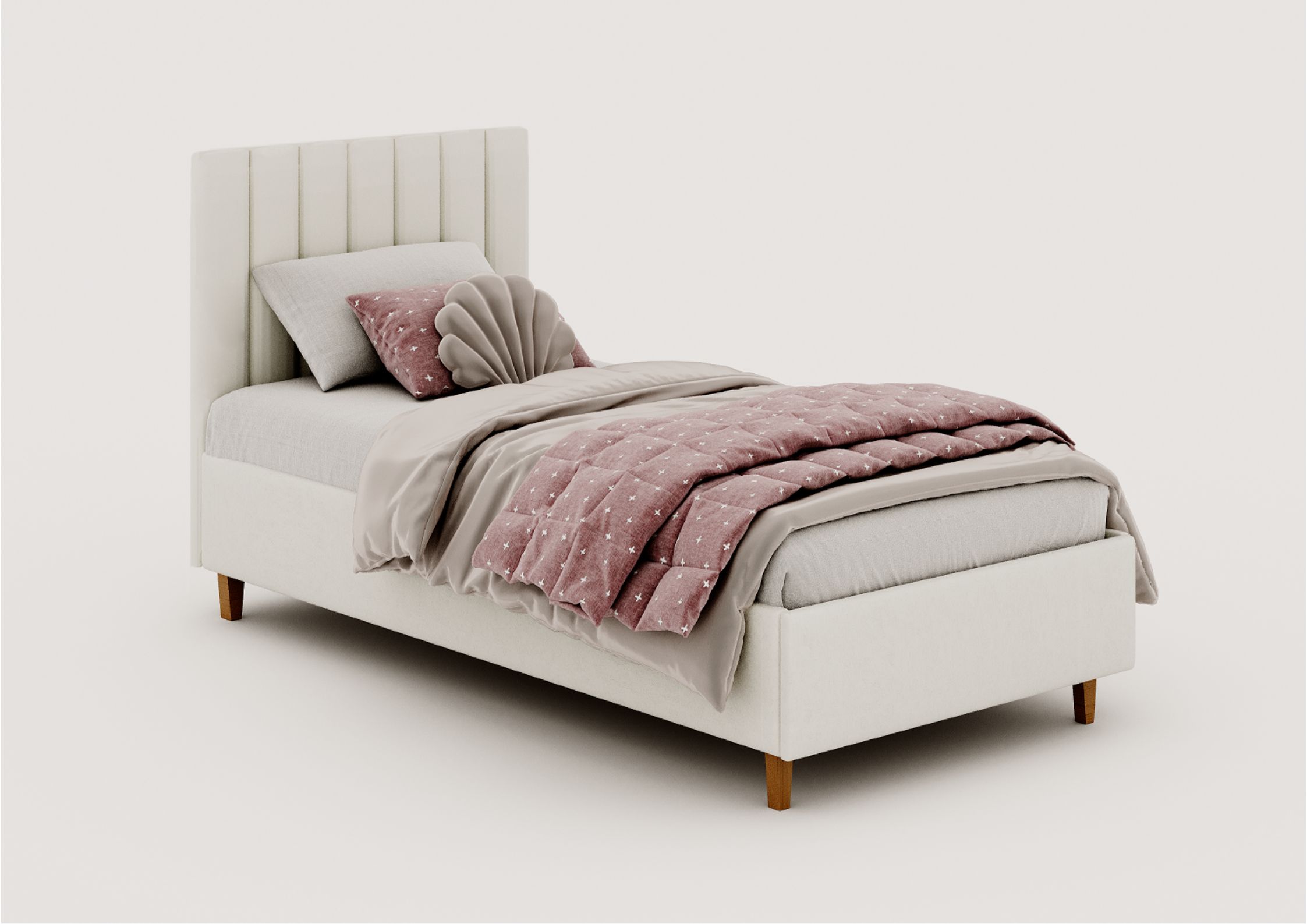 Beżowe łóżko dziecięce 90x200